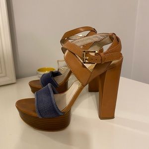 Michael Kors Leather and Denim Heels